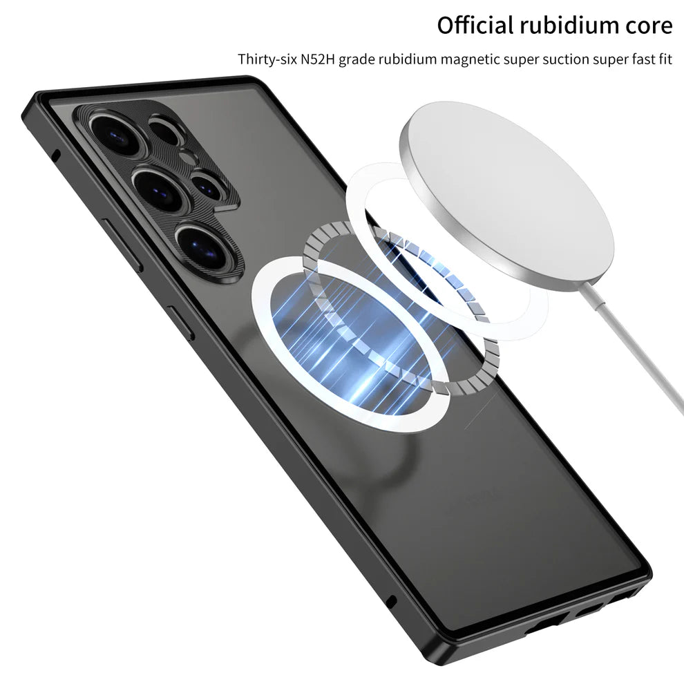 Acrylic Back With Metal Bumper Shell For Samsung