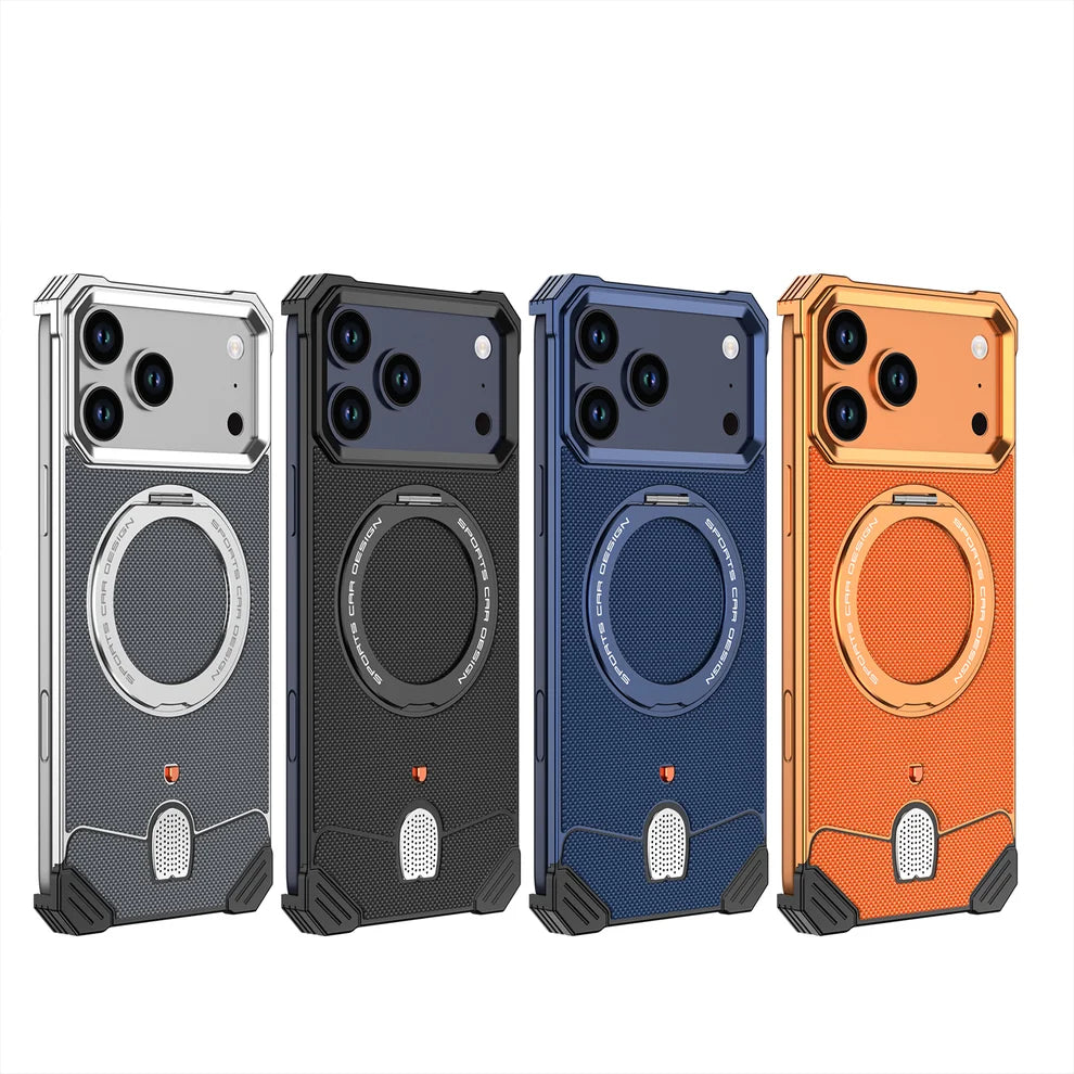 MetalLeather Texture Hypercar Design Case For iPhone