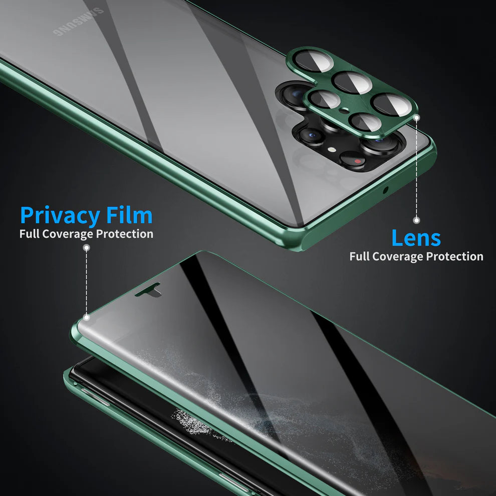 Privacy / HD Clear Tempered Glass Magnetic Case For Samsung