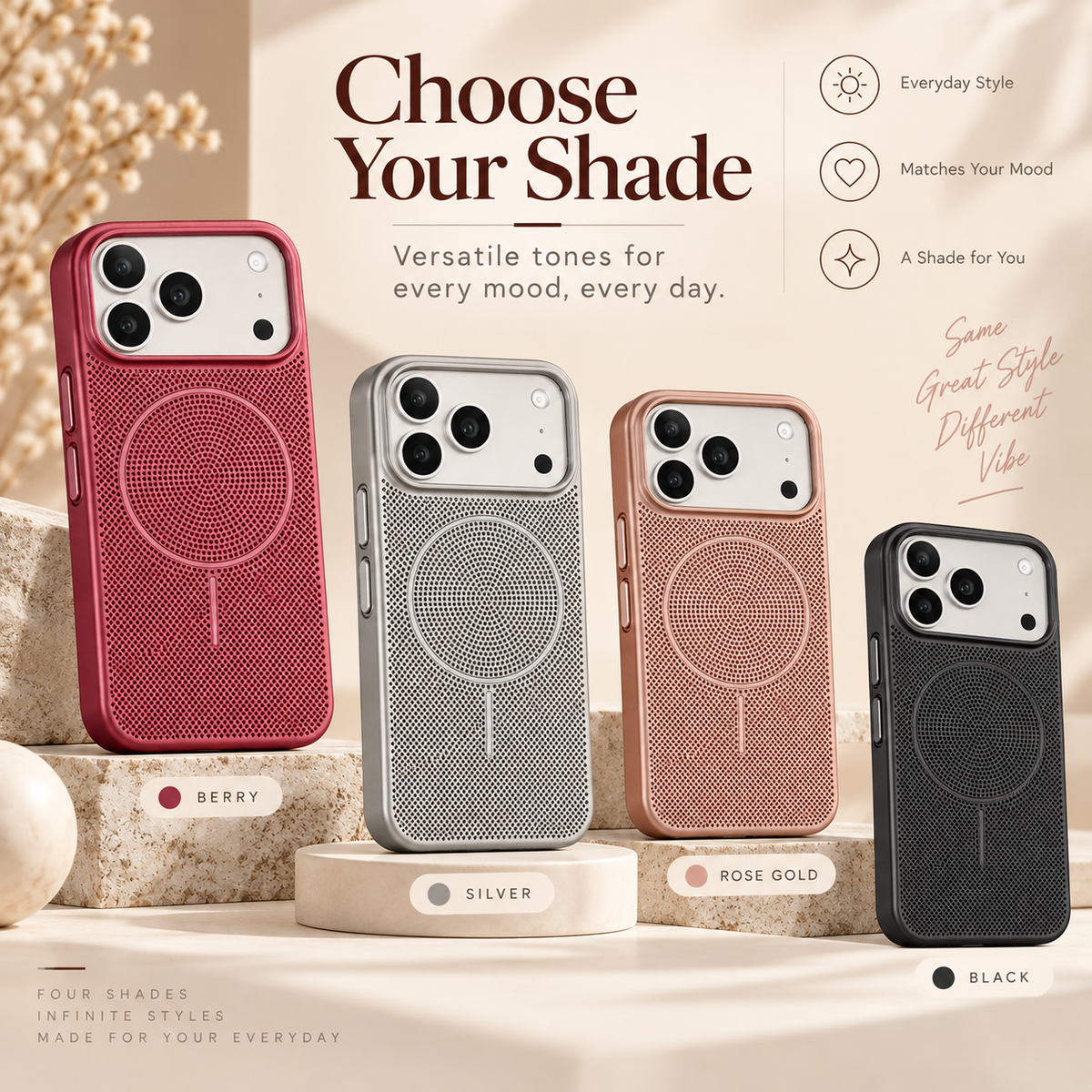 Magnetic Metal Mesh Phone Case for iPhone