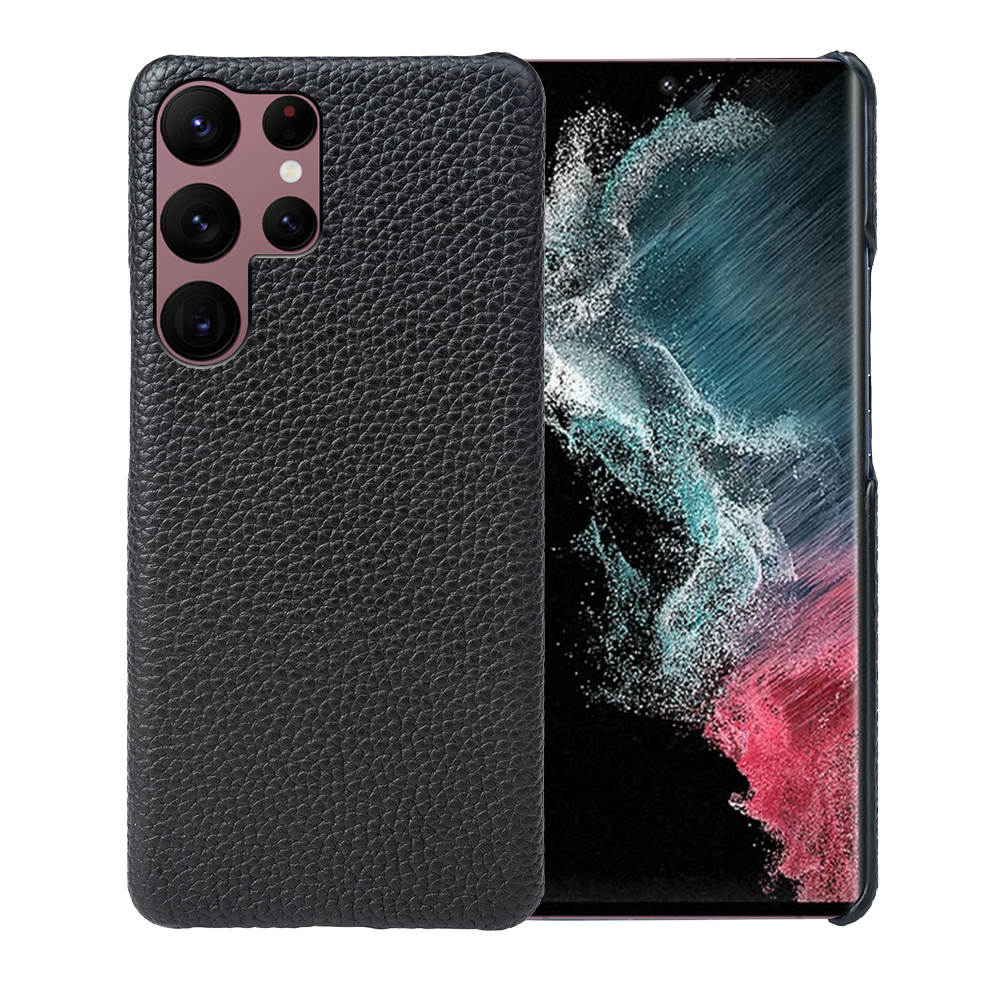Luxury Real Leather S Series Phone Case For Samsung Z Fold (Lychee Pattern)