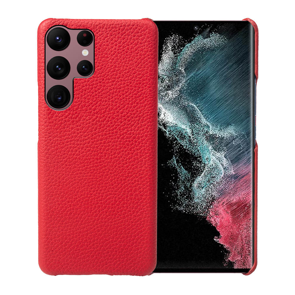 Luxury Real Leather S Series Phone Case For Samsung Z Fold (Lychee Pattern)