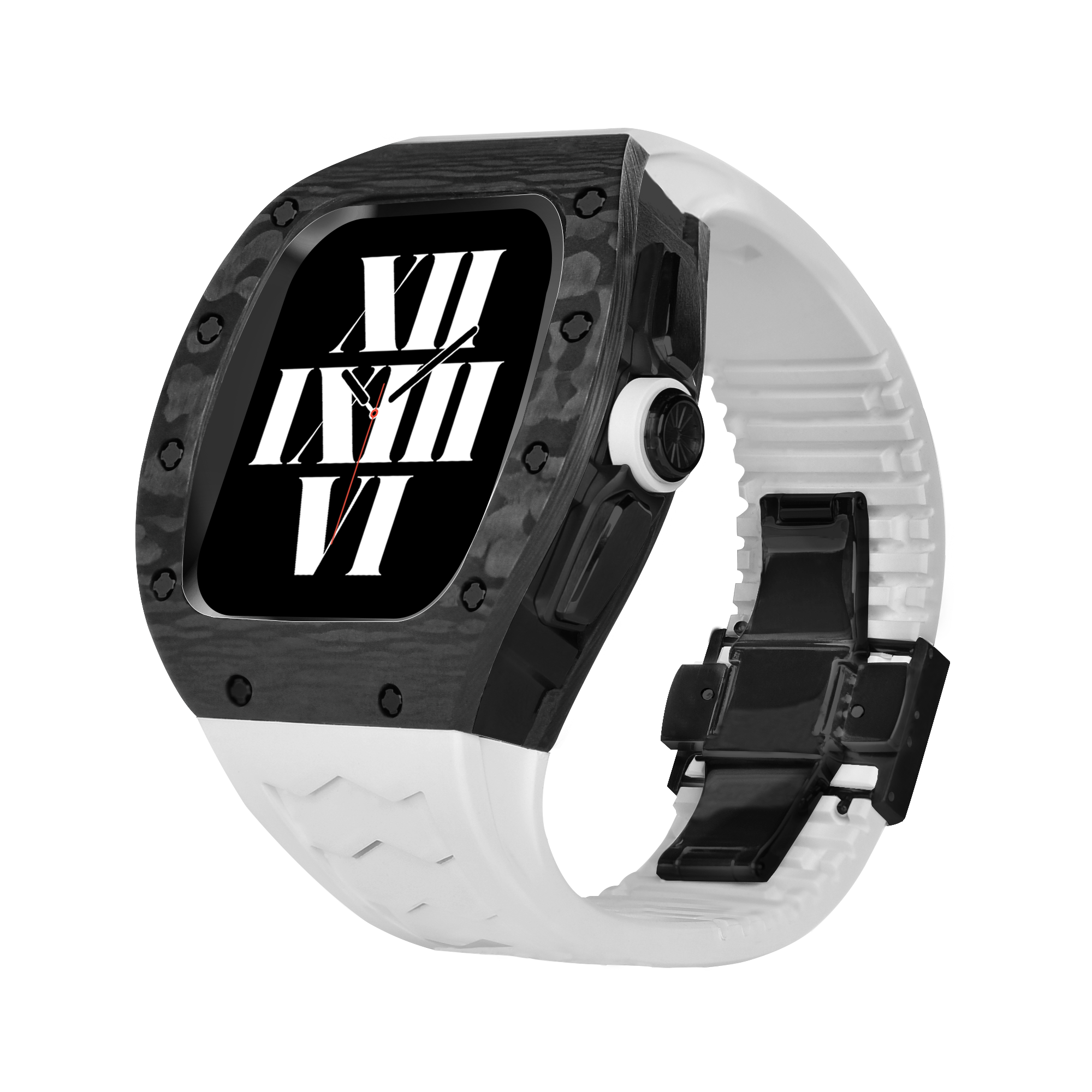 Luxury RM Richard Black Carbon Fiber Stainless Steel Watch Case For 44MM 45MM
