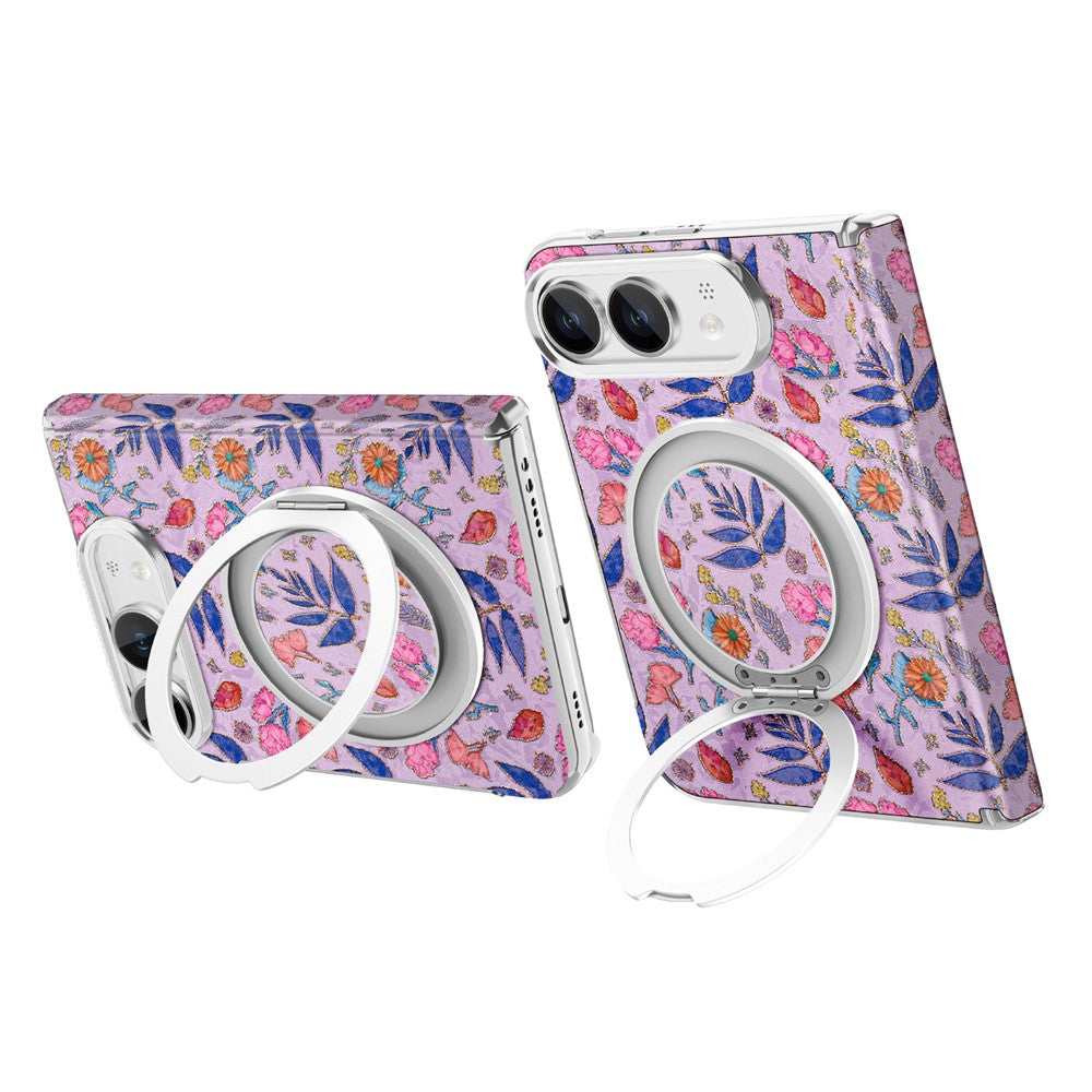 Flower Pattern Kickstand Case For iPhone Duo