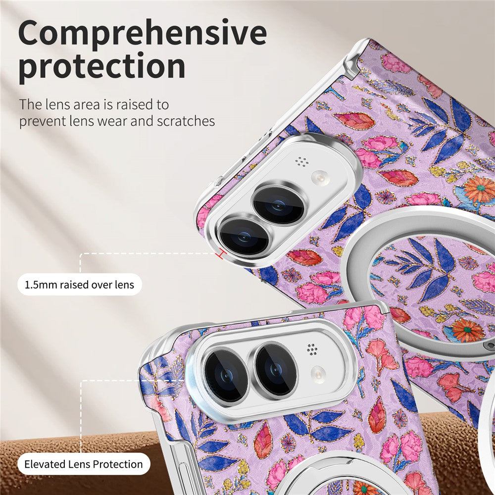 Flower Pattern Kickstand Case For iPhone Duo