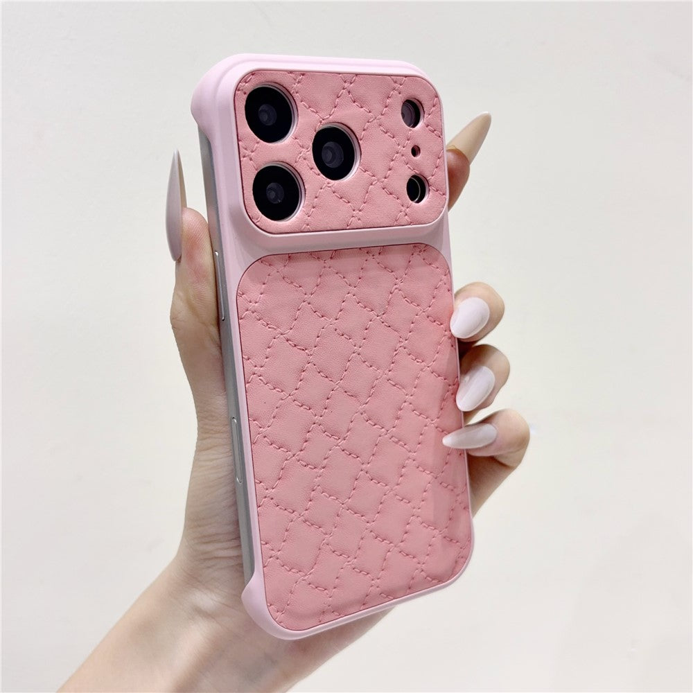 Borderless PU Leather Diamond Pattern Case For iPhone