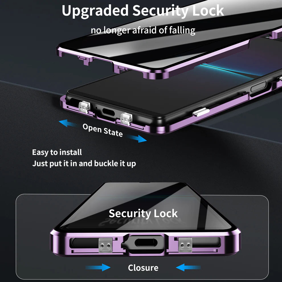 Privacy / HD Clear Tempered Glass Magnetic Case For Samsung