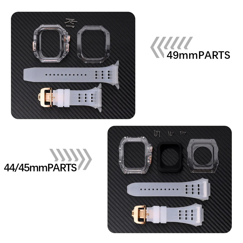 Luxury Modification Glacier Case With Transparent Straps For iWatch (49MM)