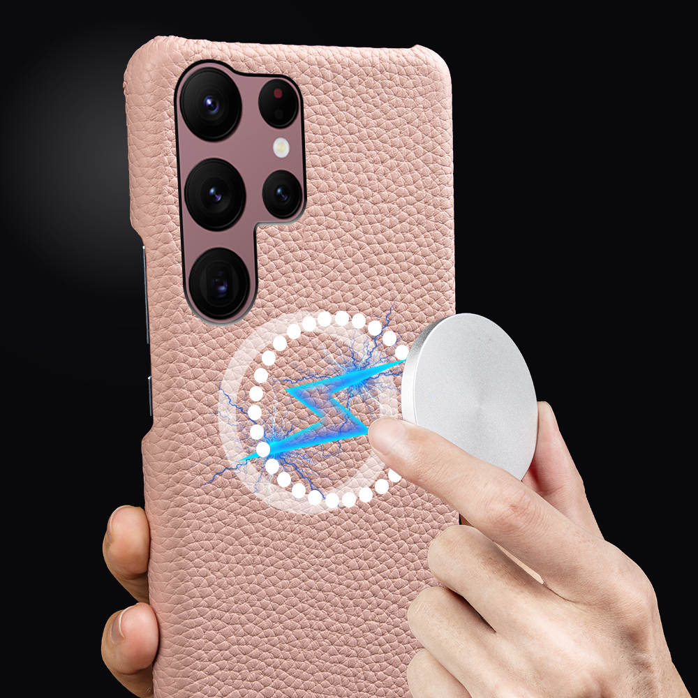Luxury Real Leather S Series Phone Case For Samsung Z Fold (Lychee Pattern)