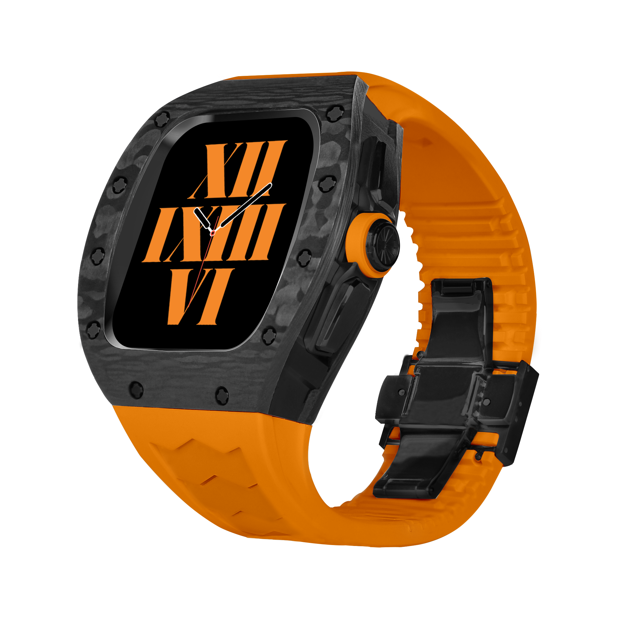 Luxury RM Richard Black Carbon Fiber Stainless Steel Watch Case For 44MM 45MM