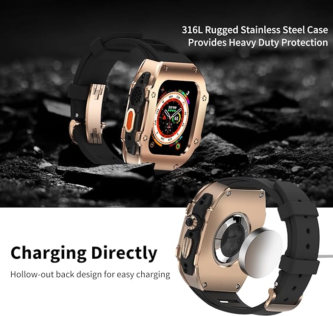 44-45 MM Stainless Steel Case With Silicon Strap