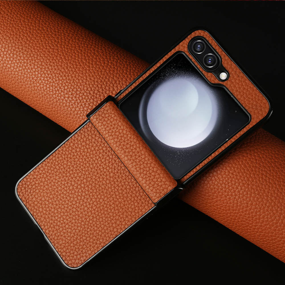 Luxury Real Leather Folding Flip Series Case For Samsung (Lychee Pattern)
