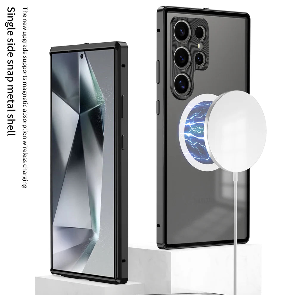 Acrylic Back With Metal Bumper Shell For Samsung