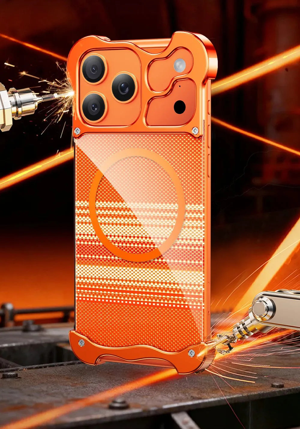 Shiny Kevlar Design Metal Case For iPhone