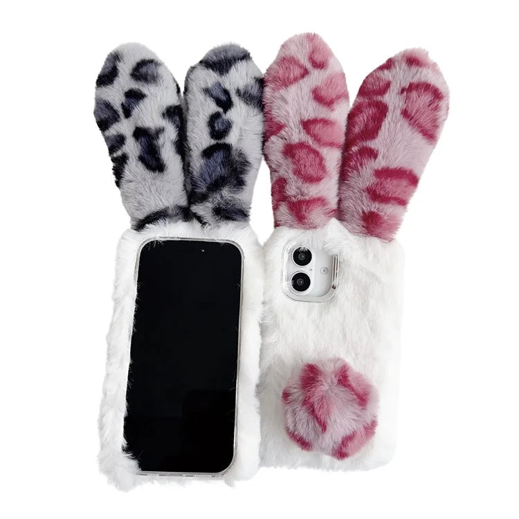 Bunny Ears Fluffy Furry Case For iPhone