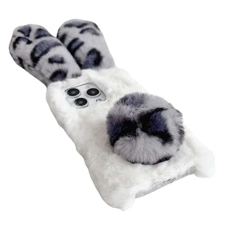 Bunny Ears Fluffy Furry Case For iPhone