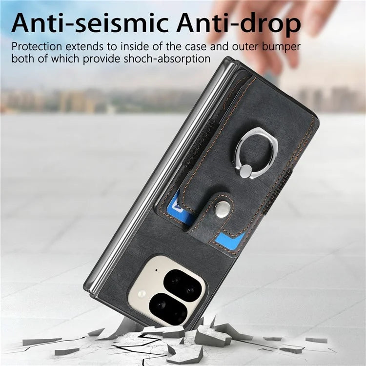 Leather+PC Non-Slip Protective Case With Card Slots For Google