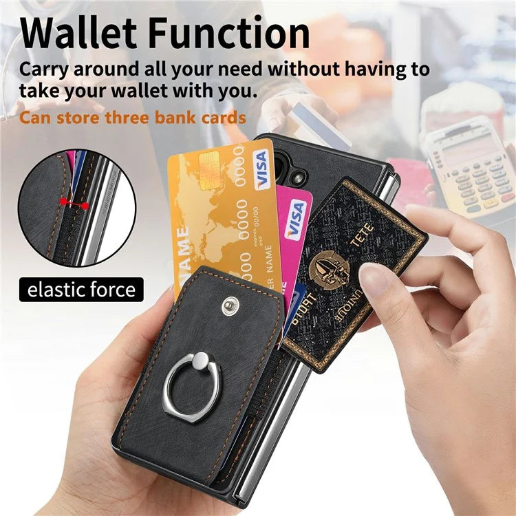 Leather+PC Non-Slip Protective Case With Card Slots For Google