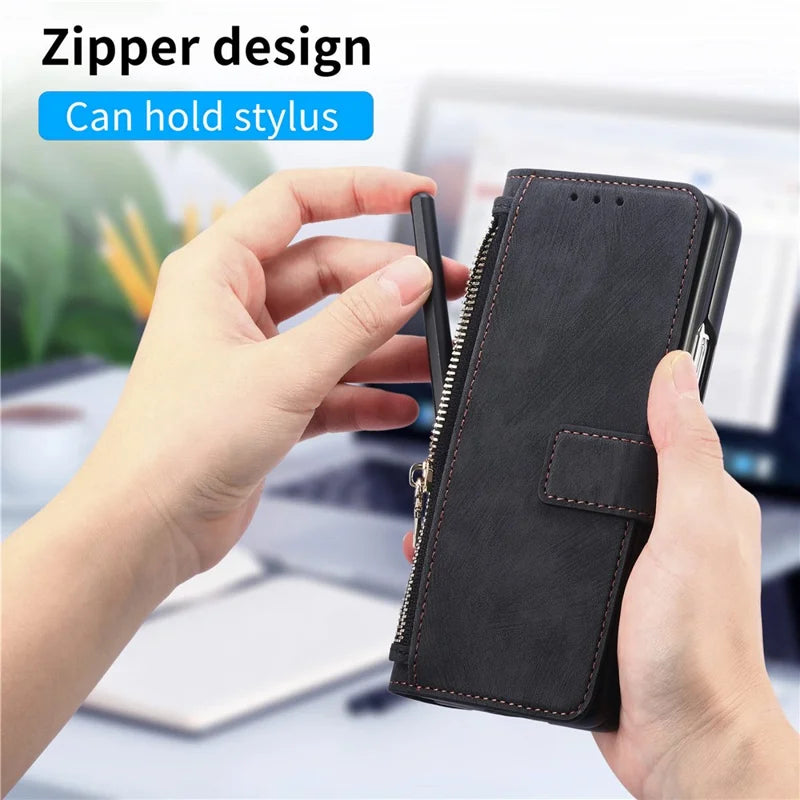 ZipperDetachable Flip Case For Samsung Fold