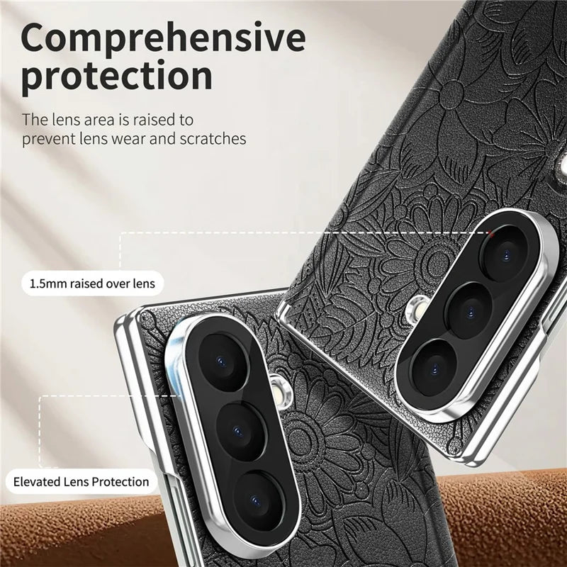 Pattern Leather Case For Samsung Fold