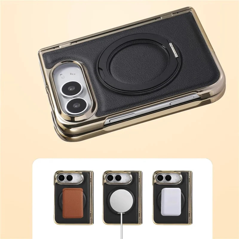 Leather Kickstand Case For iPhone Duo