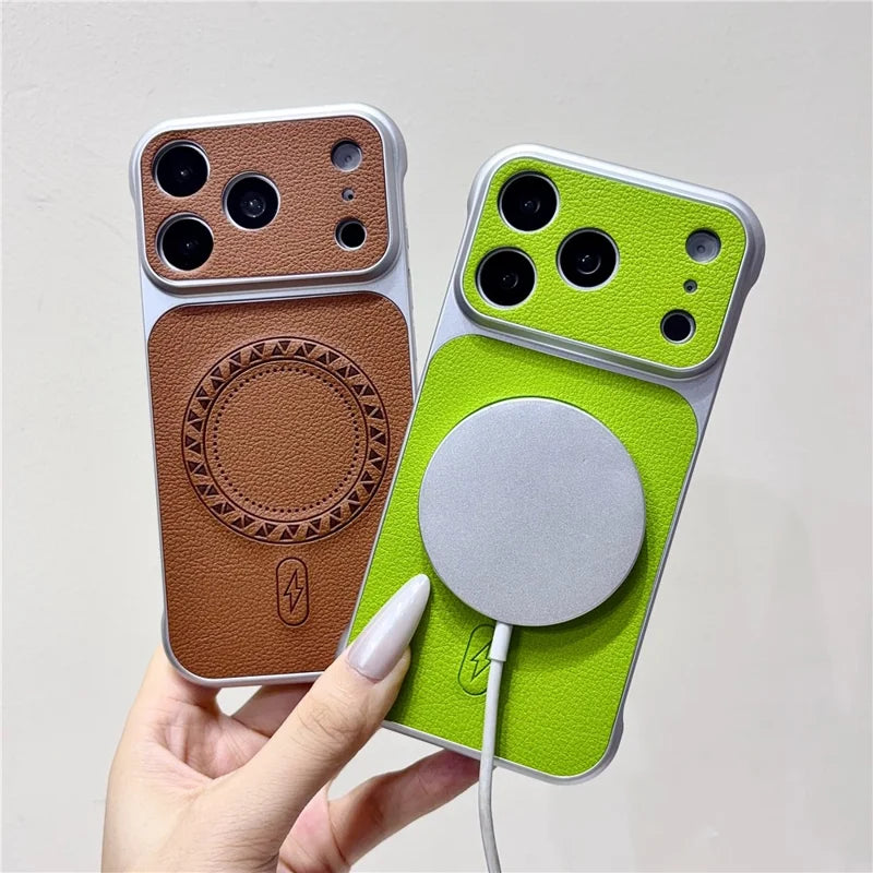 Borderless Litchi Texture PU Leather Case For iPhone