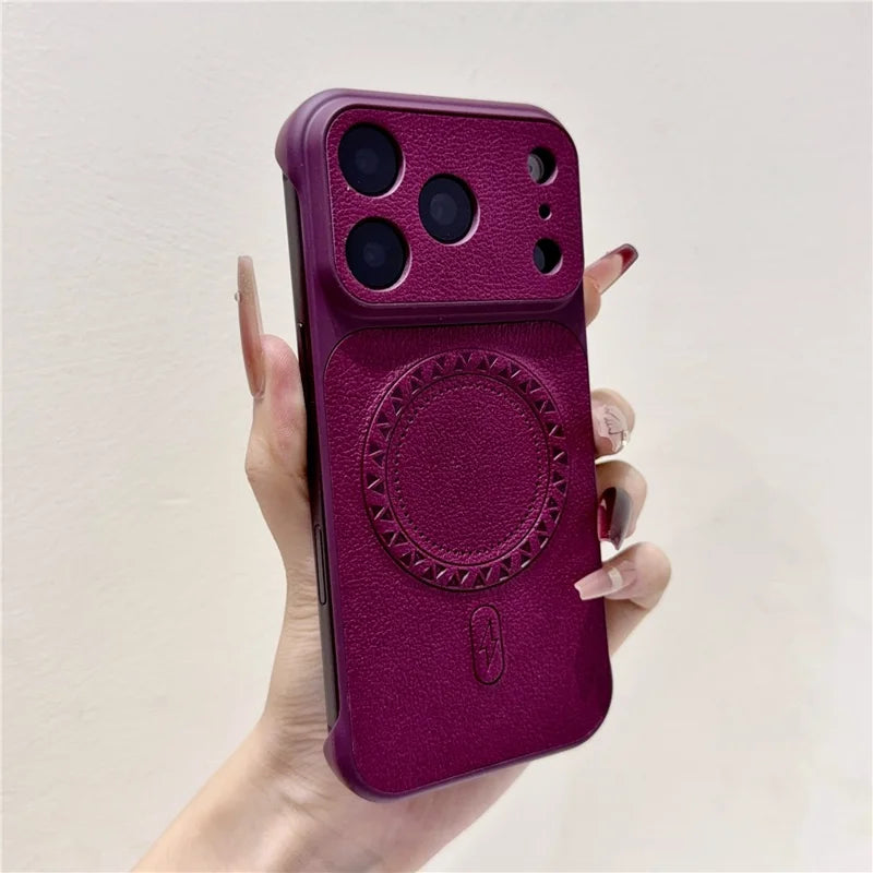 Borderless Litchi Texture PU Leather Case For iPhone