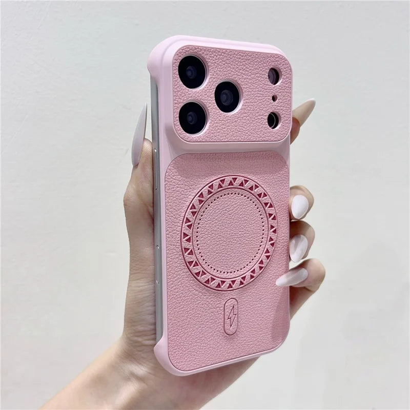 Borderless Litchi Texture PU Leather Case For iPhone