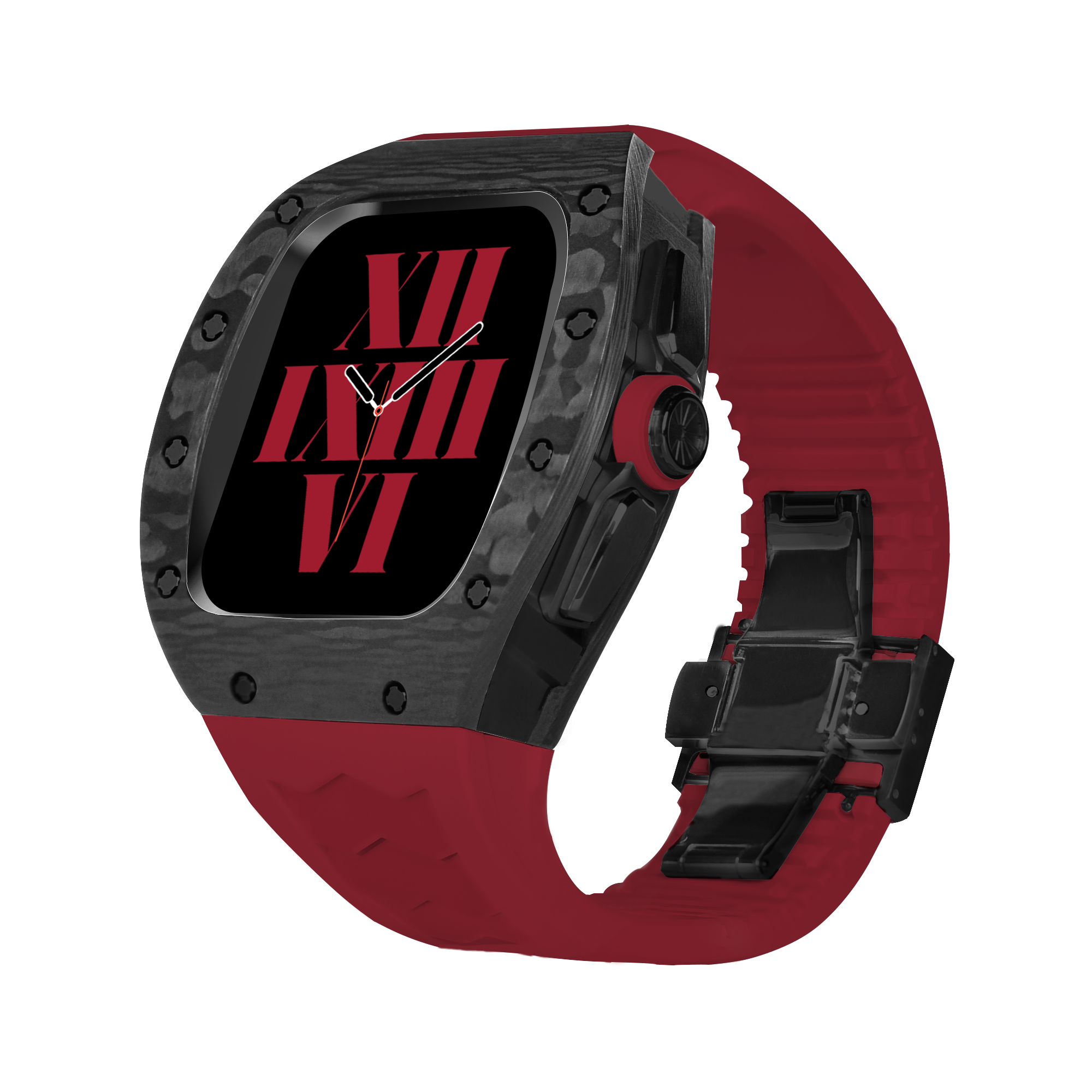 Luxury RM Richard Black Carbon Fiber Stainless Steel Watch Case For 44MM 45MM