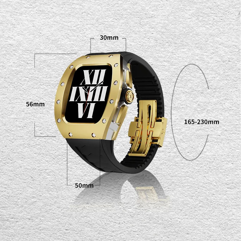 Luxury 45mm/44mm Titanium Stainless Steel Case Watch Strap