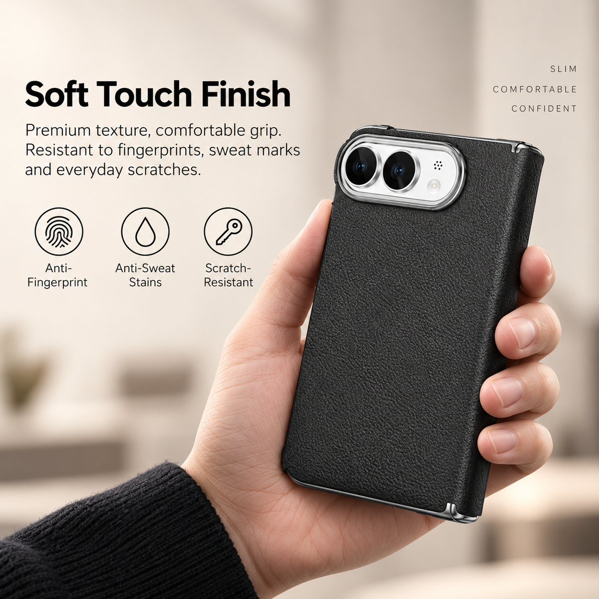 Hard PC PU Leather Case For iPhone Duo