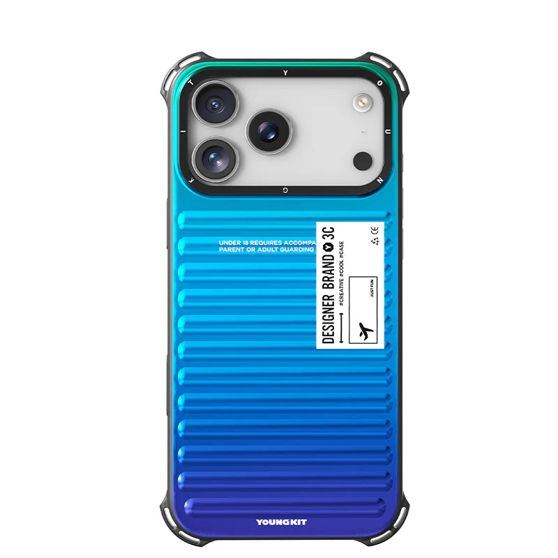 Gradient Color 3D Ribbed Design Case For iPhone