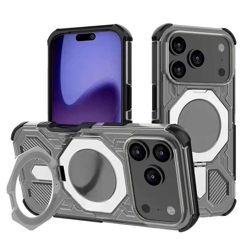Clear Shockproof Magnetic Kickstand Case For iPhone