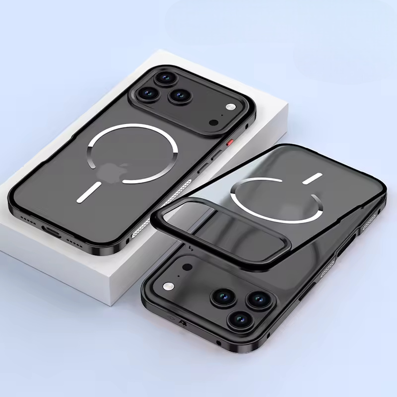 Aluminium Frame Glass Back Case For iPhone