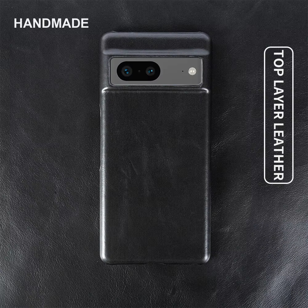 Genuine Leather Case For Google Pixel Phone (Oil Wax Pattern)
