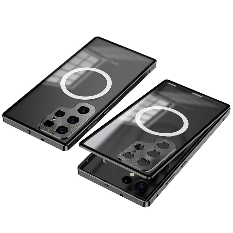 Acrylic Back With Metal Bumper Shell For Samsung