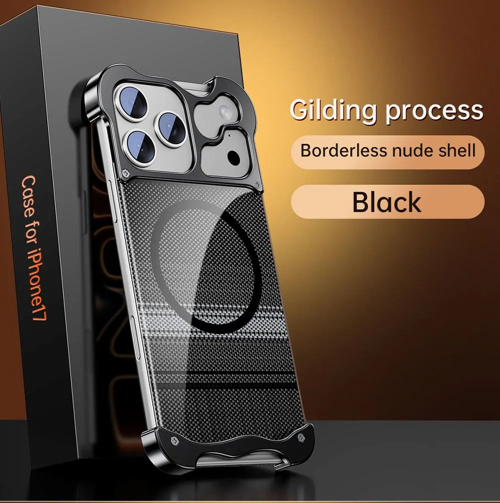 Shiny Kevlar Design Metal Case For iPhone
