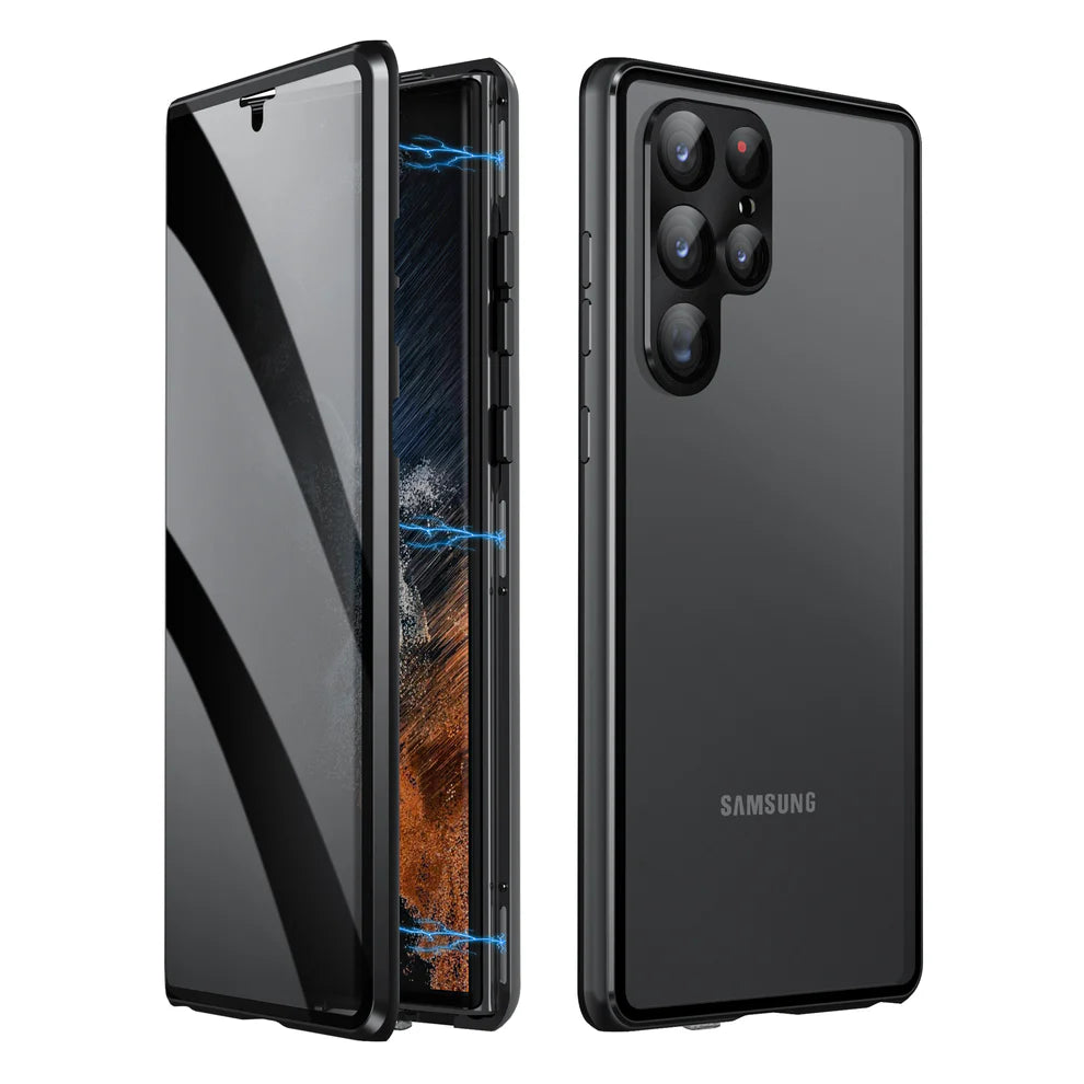 Privacy / HD Clear Tempered Glass Magnetic Case For Samsung