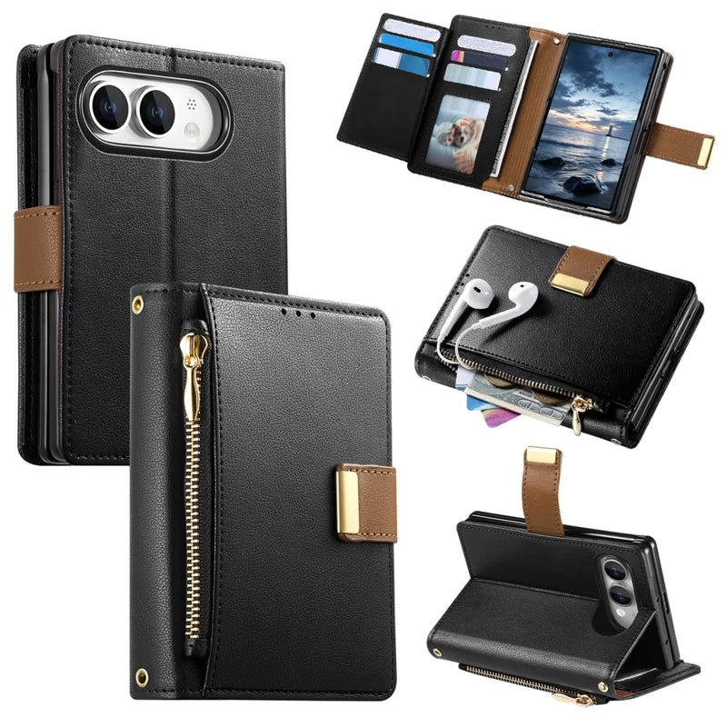 All-in-One Folio Leather Phone Case for iPhone Duo