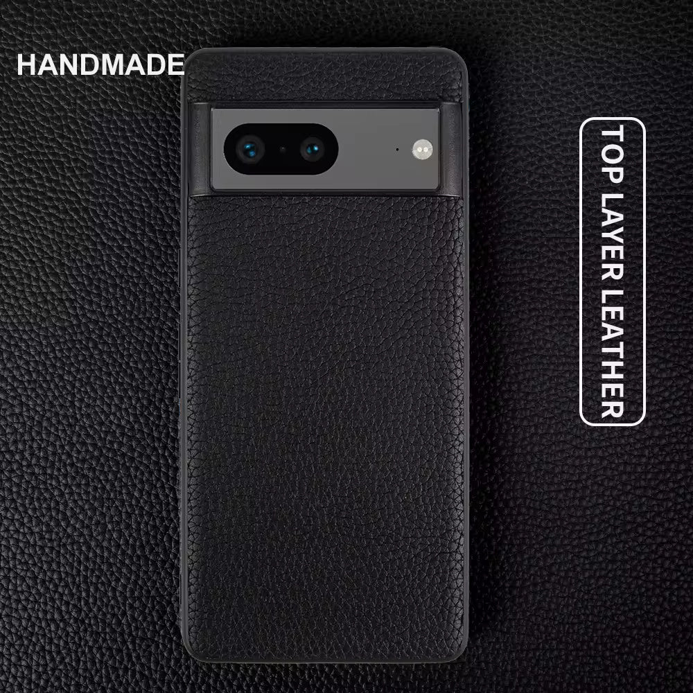 Genuine Leather Case For Google Pixel Phone (lychee pattern)