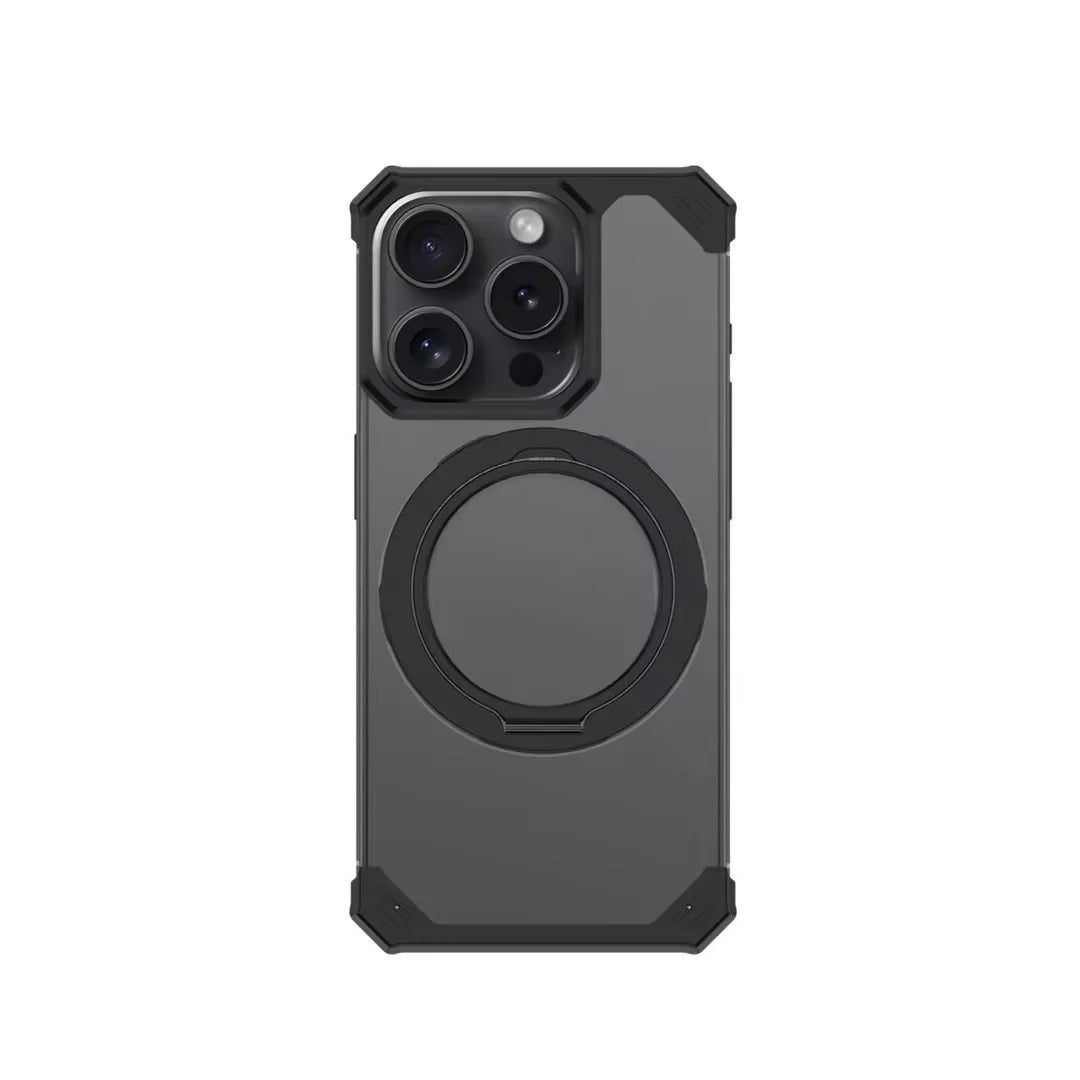 Glass And Aluminum Frame With Stand Case For iPhone