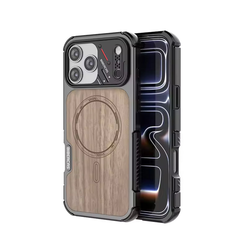 Cyber Rugged Wooden Case For iPhone