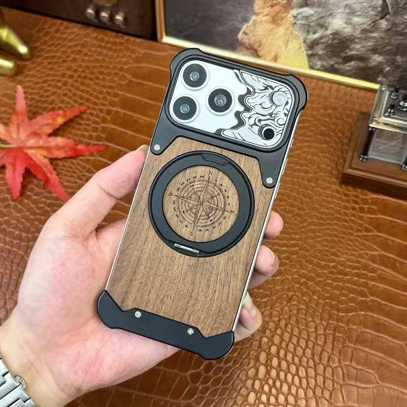Compass WoodMetal Case For iPhone