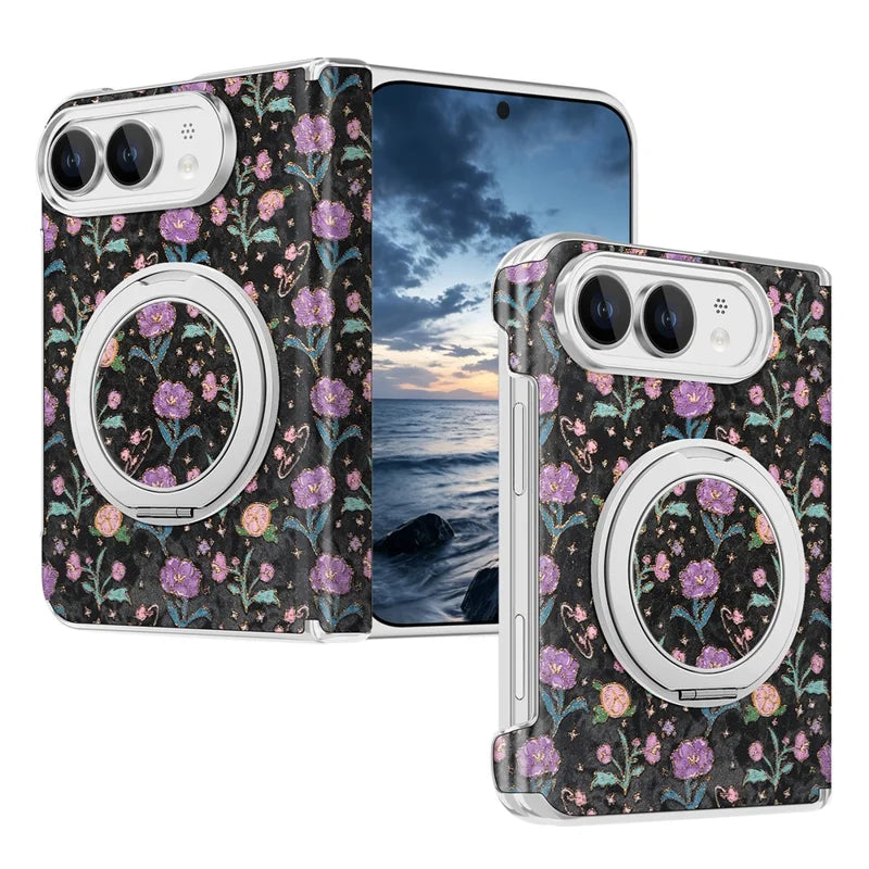 Flower Pattern Kickstand Case For iPhone Duo