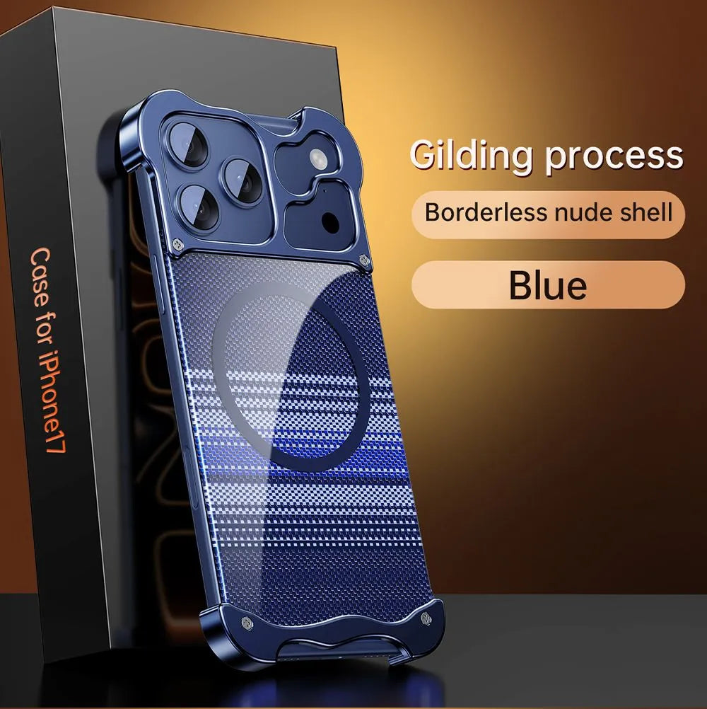 Shiny Kevlar Design Metal Case For iPhone