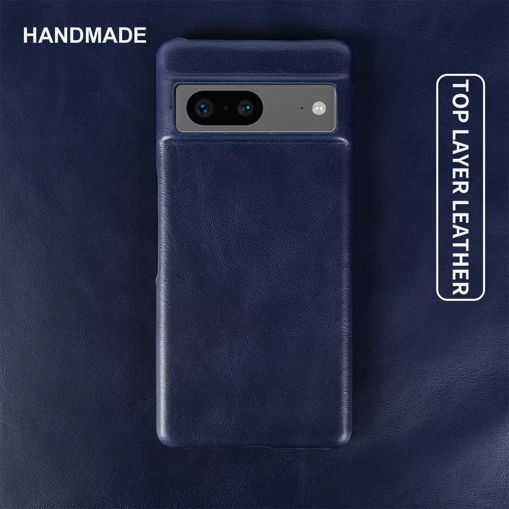 Genuine Leather Case For Google Pixel Phone (Oil Wax Pattern)