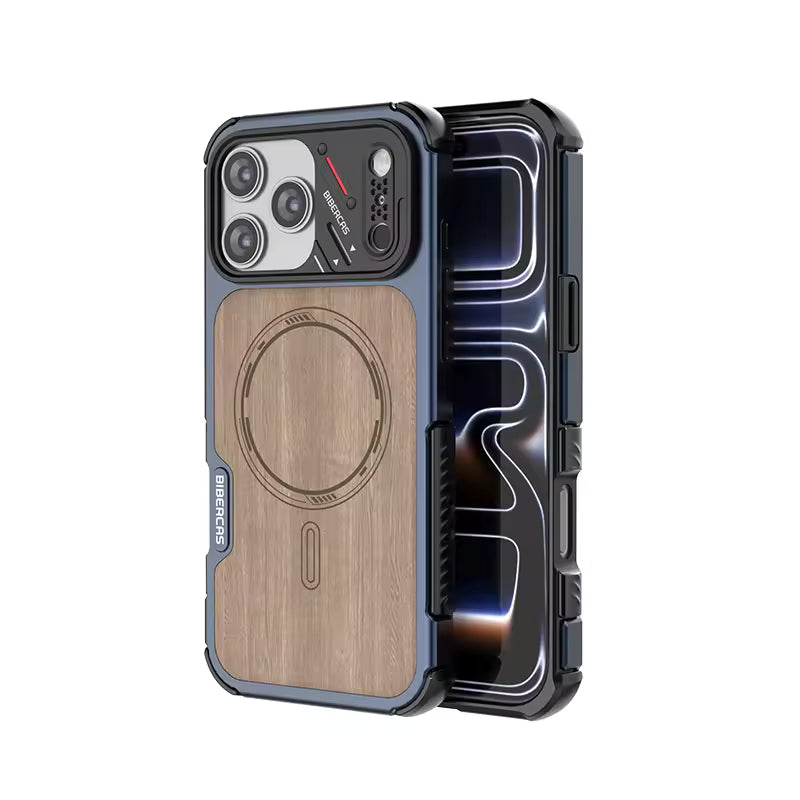 Cyber Rugged Wooden Case For iPhone