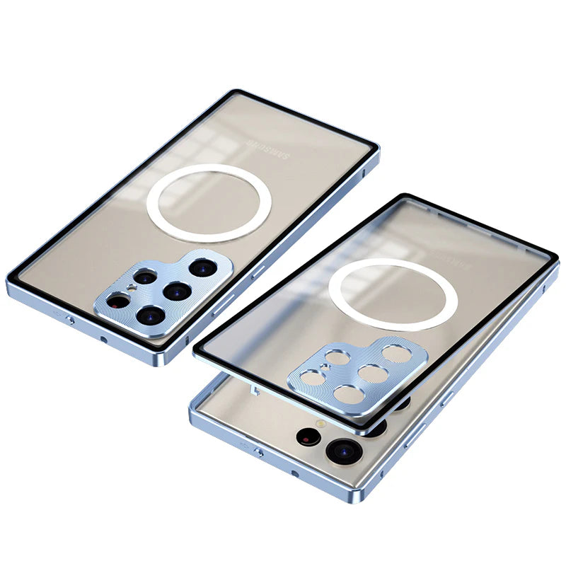 Acrylic Back With Metal Bumper Shell For Samsung