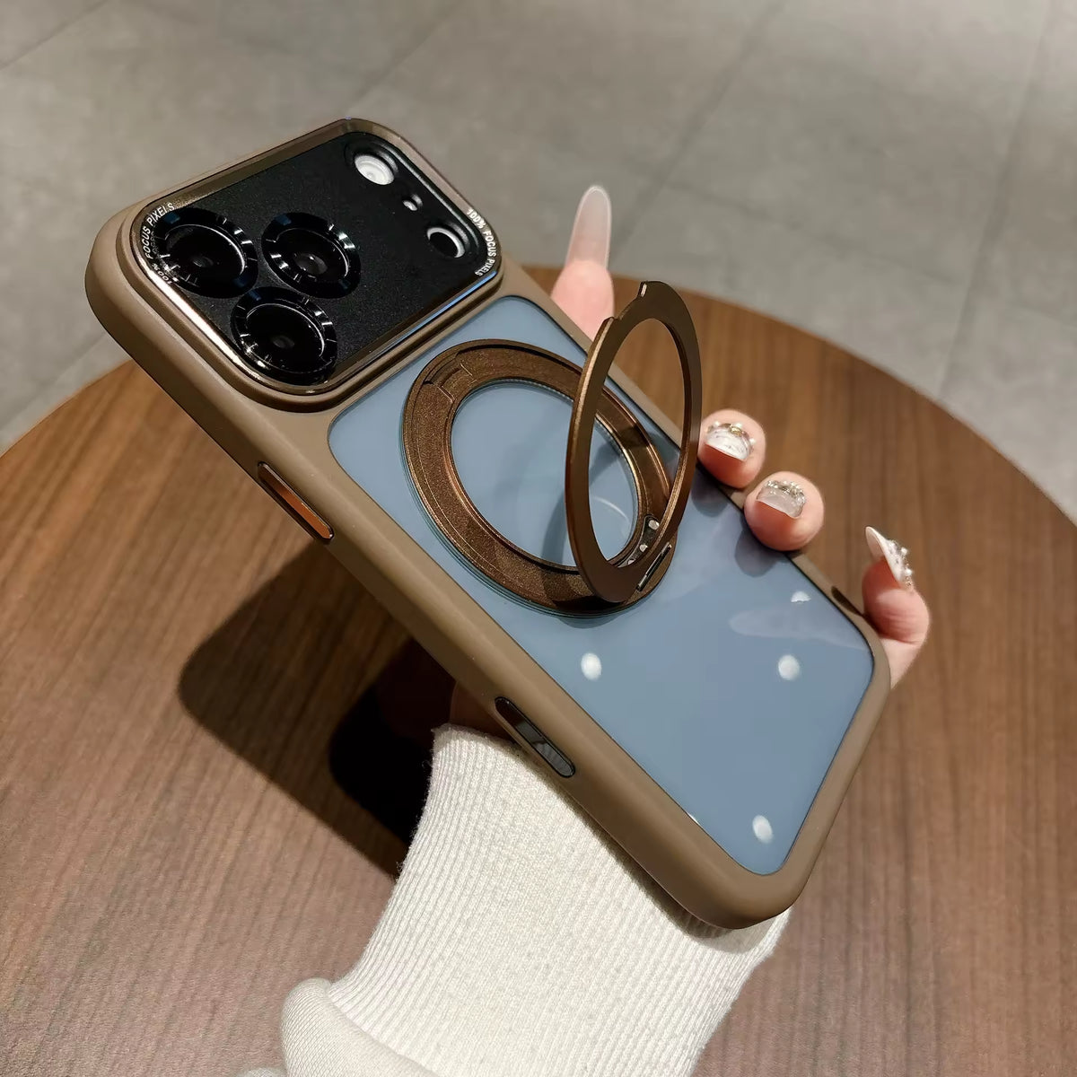 Premium Magnetic PC Ring Stand Phone Case for iPhone