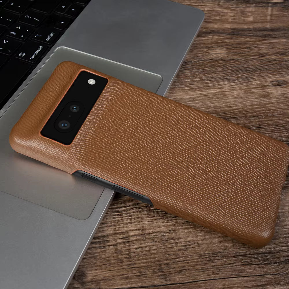 Genuine Leather Case For Google Pixel Phone (Cross grain pattern)